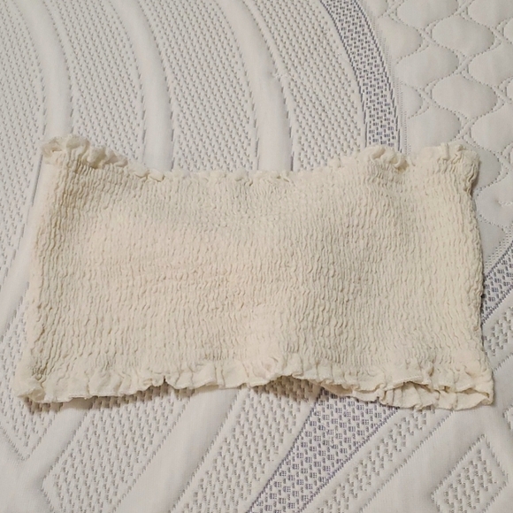 Tube top and shorts with pockets, linen material - Picture 3 of 5